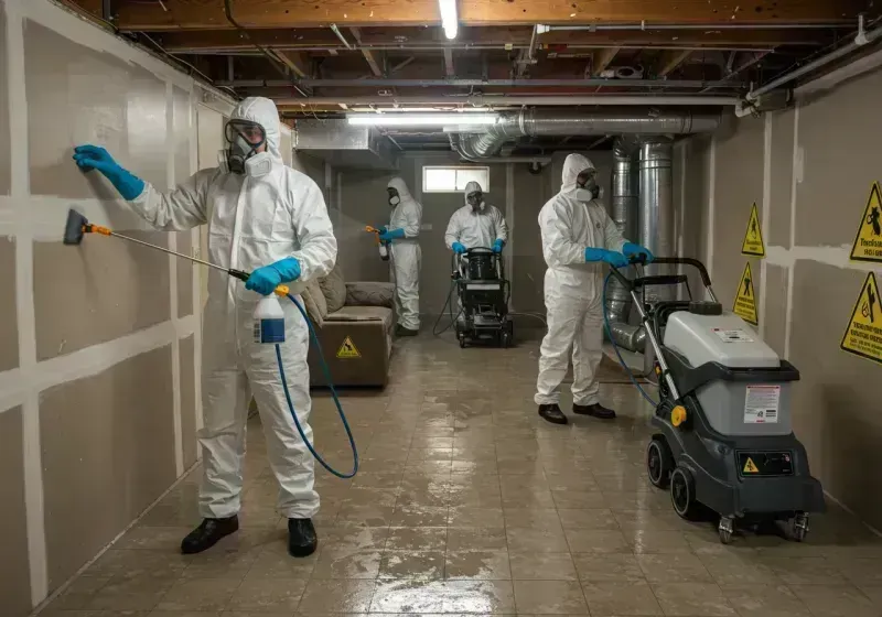 Basement Moisture Removal and Structural Drying process in Saint Francisville, LA